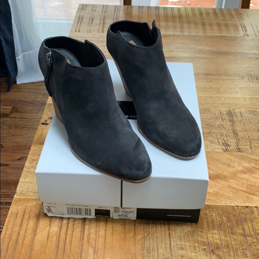 Dolce Vita suede grey Hadlyn bootie.